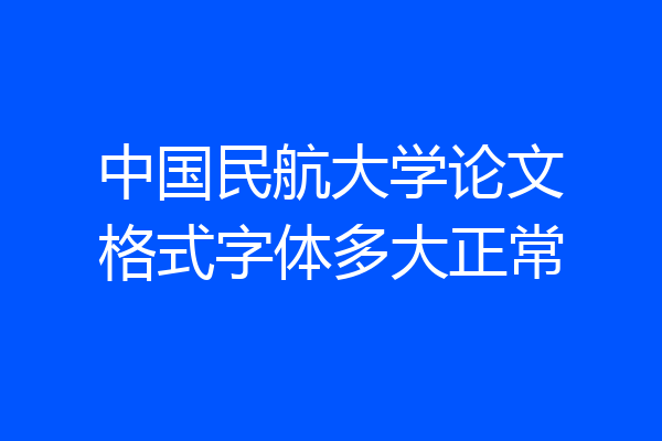 中国民航大学论文格式字体多大正常
