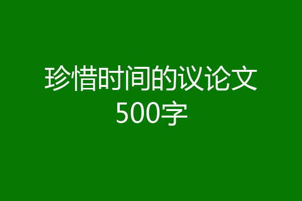 珍惜时间的议论文500字