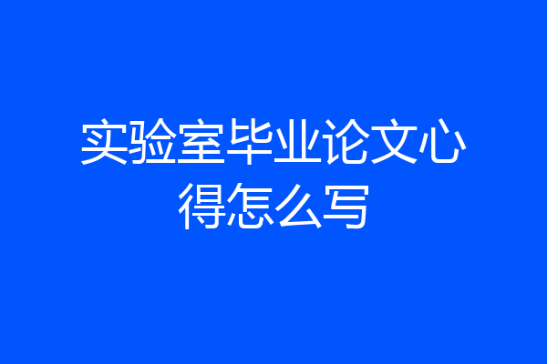实验室毕业论文心得怎么写