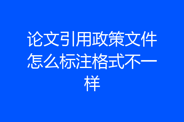 论文引用政策文件怎么标注格式不一样
