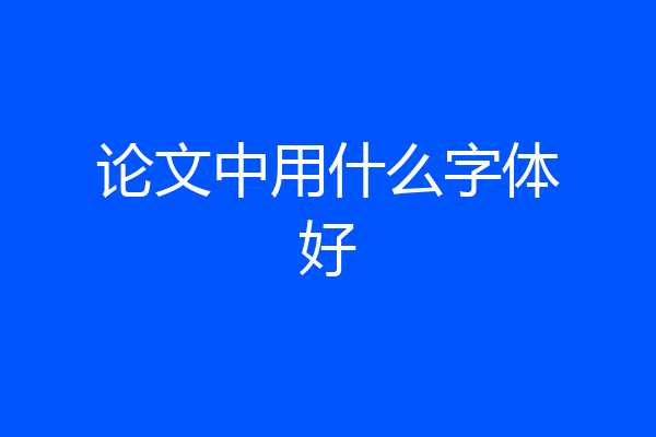 论文中用什么字体好
