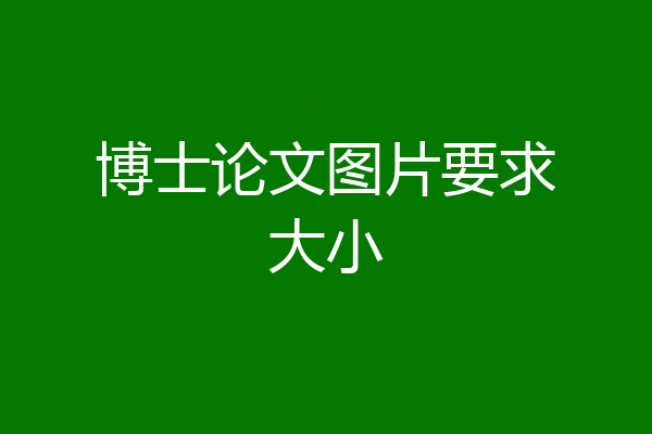 博士论文图片要求大小