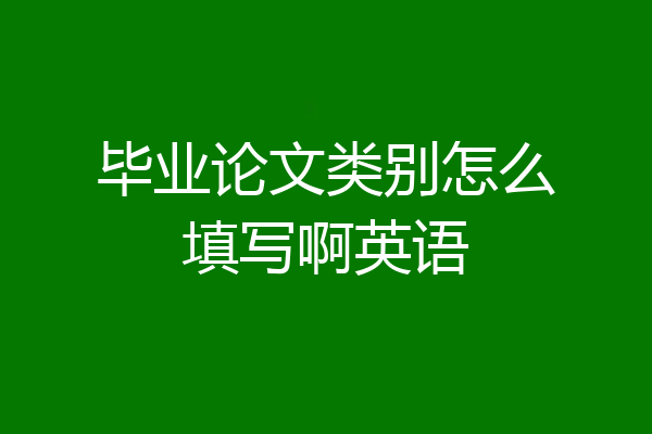 毕业论文类别怎么填写啊英语