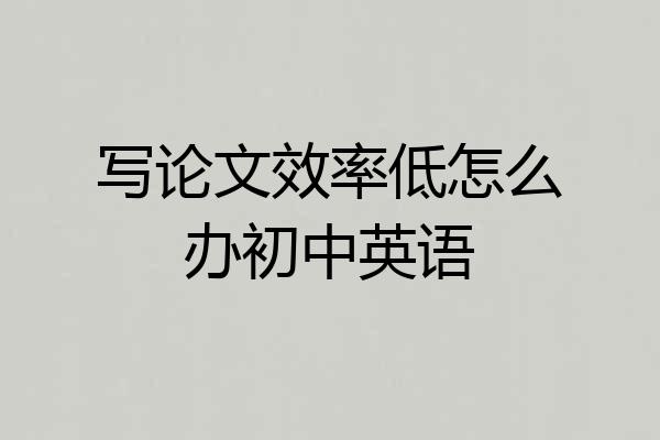 写论文效率低怎么办初中英语