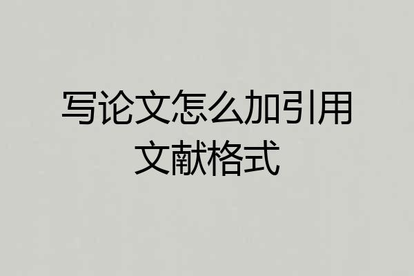 写论文怎么加引用文献格式