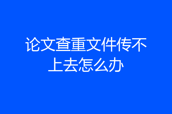 论文查重文件传不上去怎么办