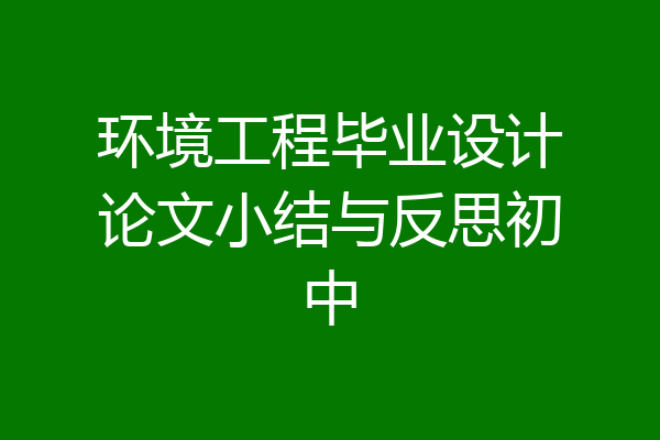 环境工程毕业设计论文小结与反思初中