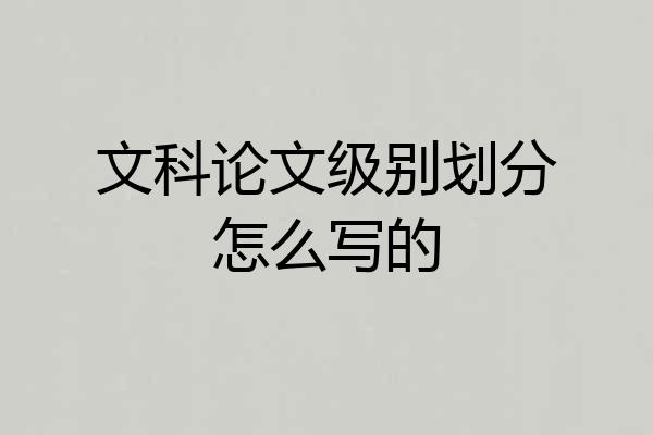 文科论文级别划分怎么写的