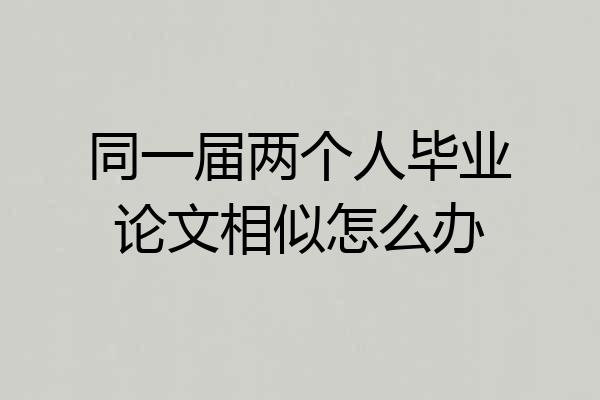 同一届两个人毕业论文相似怎么办