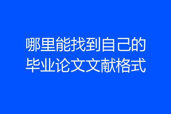 哪里能找到自己的毕业论文文献格式