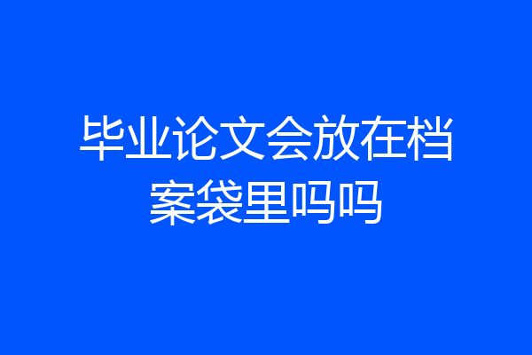 毕业论文会放在档案袋里吗吗