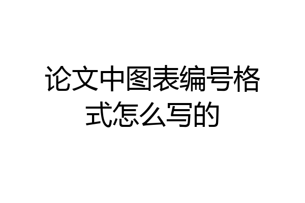 论文中图表编号格式怎么写的