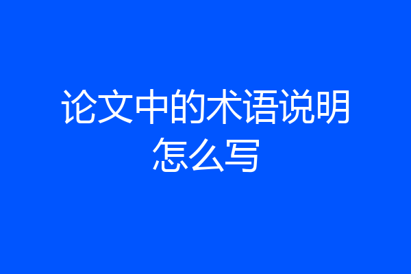 论文中的术语说明怎么写