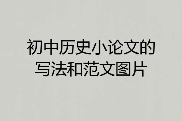 初中历史小论文的写法和范文图片