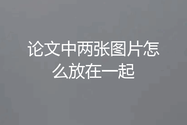 论文中两张图片怎么放在一起
