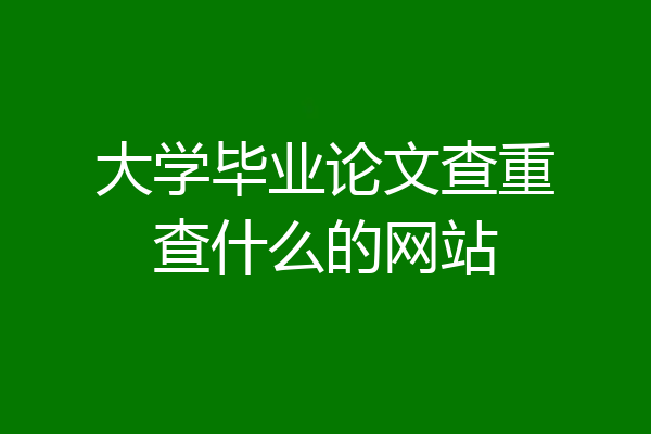 大学毕业论文查重查什么的网站