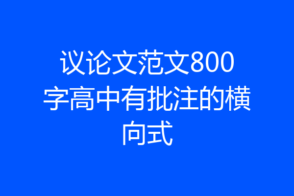 议论文范文800字高中有批注的横向式