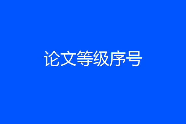 论文等级序号