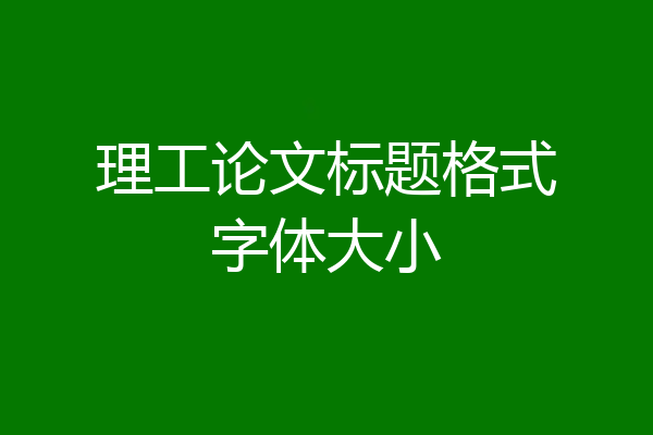 理工论文标题格式字体大小