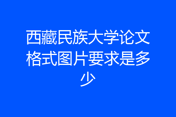 西藏民族大学论文格式图片要求是多少
