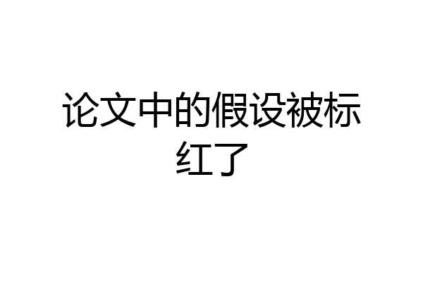 论文中的假设被标红了