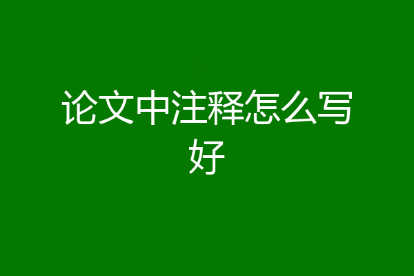 论文中注释怎么写好