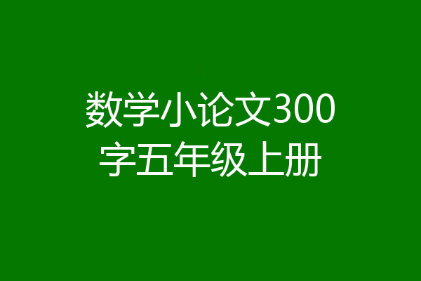 数学小论文300字五年级上册