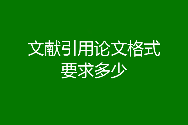 文献引用论文格式要求多少