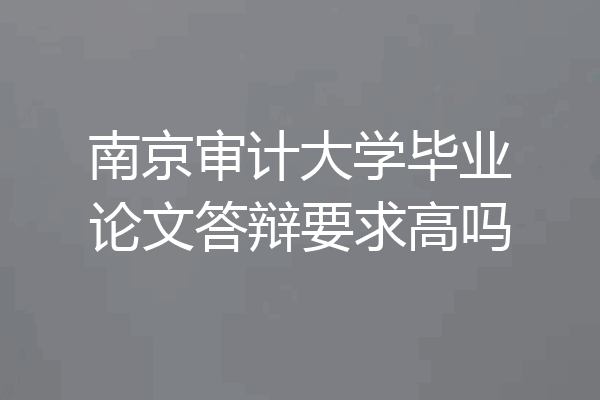 南京审计大学毕业论文答辩要求高吗