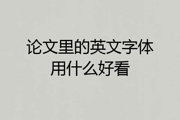 论文里的英文字体用什么好看