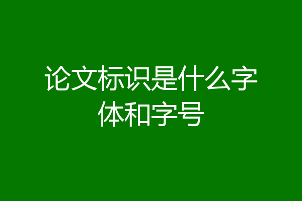 论文标识是什么字体和字号
