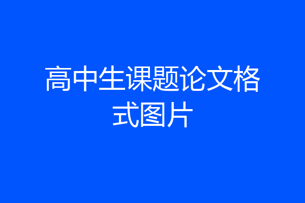 高中生课题论文格式图片