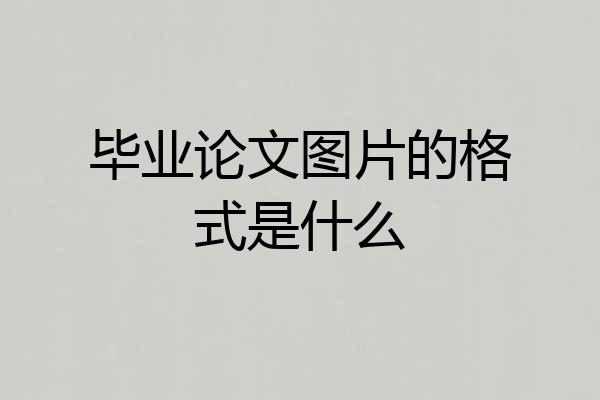 毕业论文图片的格式是什么