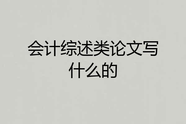 会计综述类论文写什么的