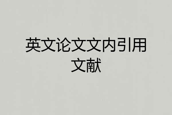 英文论文文内引用文献