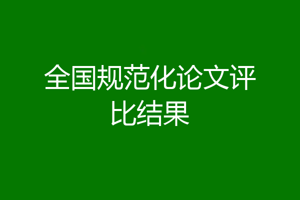 全国规范化论文评比结果