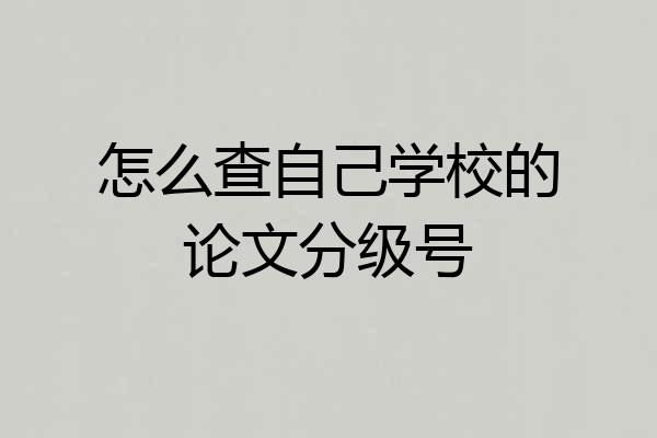 怎么查自己学校的论文分级号
