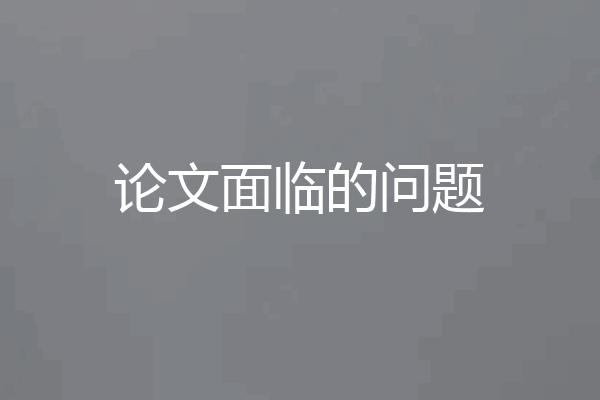 论文面临的问题