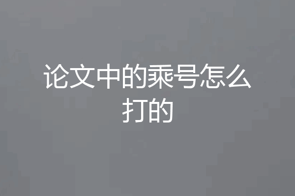 论文中的乘号怎么打的