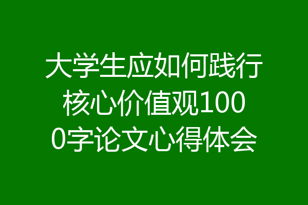 大学生应如何践行核心价值观1000字论文心得体会