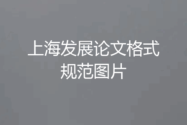 上海发展论文格式规范图片