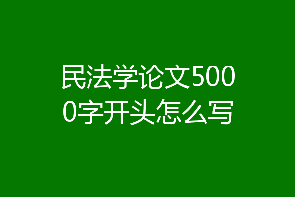 民法学论文5000字开头怎么写