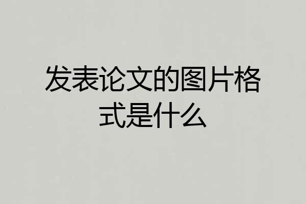 发表论文的图片格式是什么