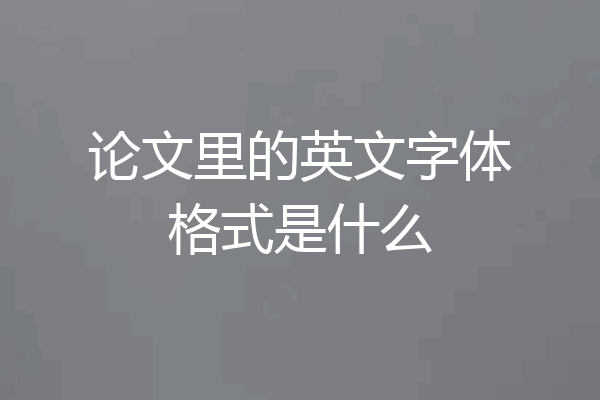 论文里的英文字体格式是什么