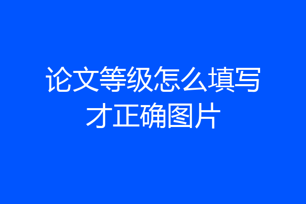 论文等级怎么填写才正确图片