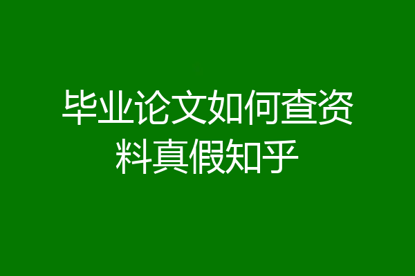 毕业论文如何查资料真假知乎