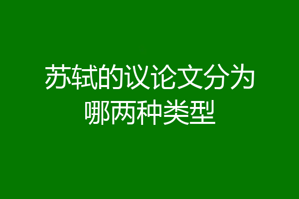 苏轼的议论文分为哪两种类型