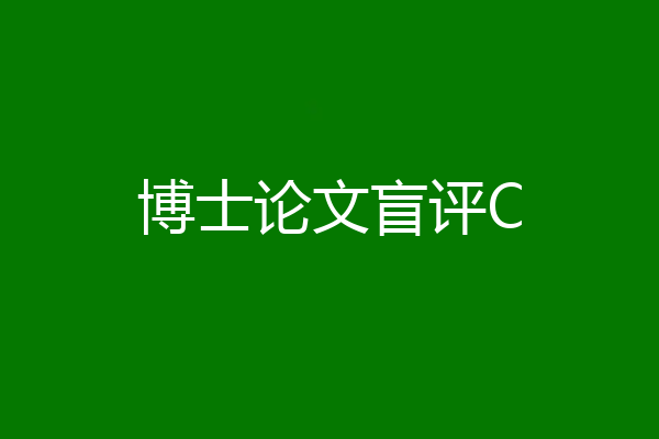 博士论文盲评C