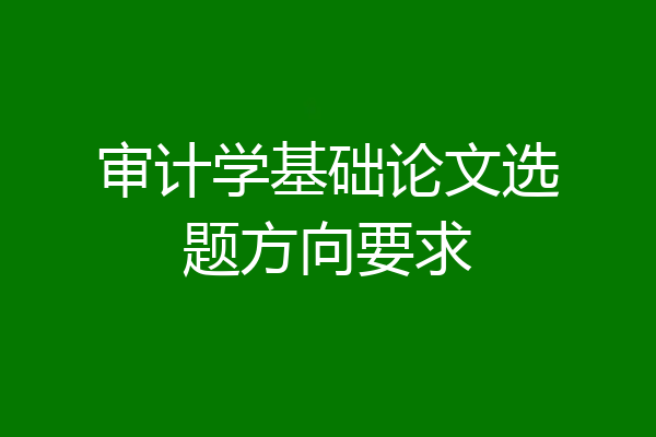 审计学基础论文选题方向要求