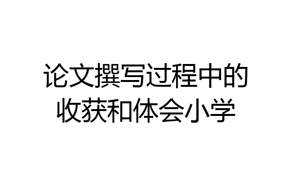 论文撰写过程中的收获和体会小学